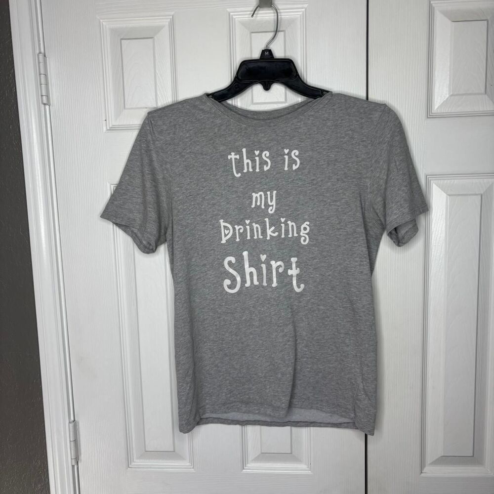 Graphic Medium Gray “This Is My Drinking Shirt” Short Sleeve Tee